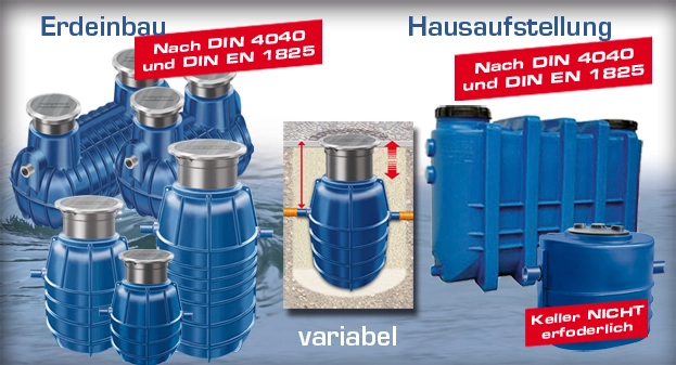 Fettabscheider Erdeinbau und Hausaufstellung