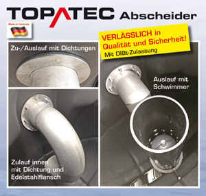 Zu-und Ablauf des Abscheiders - Höchste Qualität